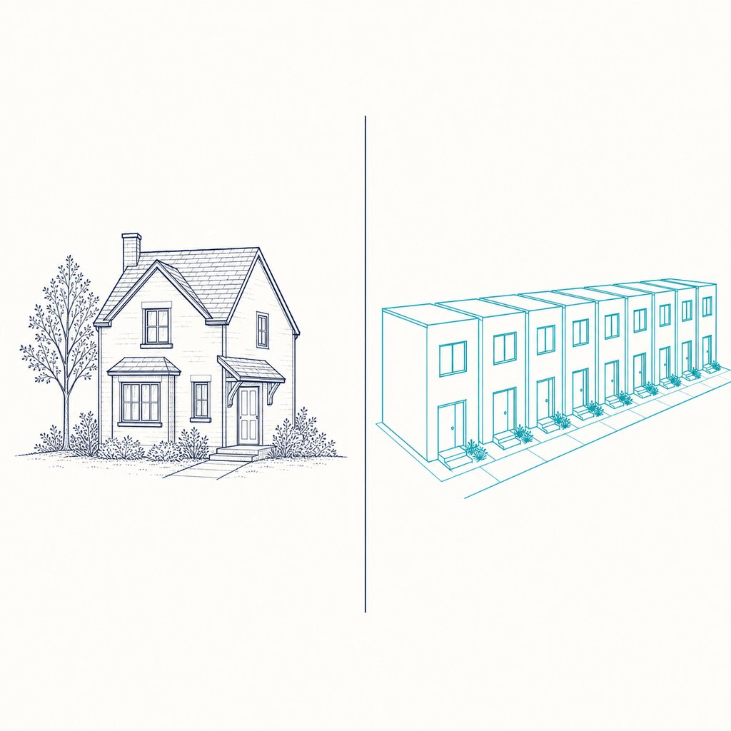 手仕事の住宅と量産住宅の対比
